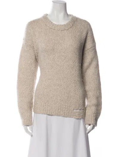 Pre-owned Raquel Allegra Alpaca Crew Neck Sweater In Brown