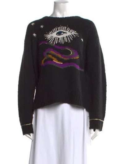 Pre-owned Raquel Allegra Alpaca Graphic Print Sweater In Multi