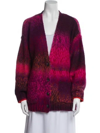 Pre-owned Raquel Allegra Alpaca Printed Sweater In Red