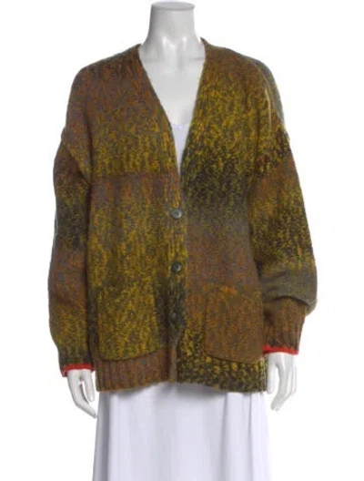 Pre-owned Raquel Allegra Alpaca Printed Sweater In Yellow