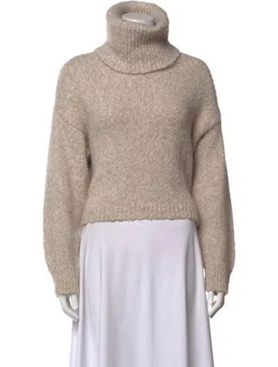 Pre-owned Raquel Allegra Alpaca Turtleneck Sweater In Brown/neutrals