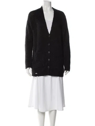 Pre-owned Raquel Allegra Alpaca V-neck Sweater In Multi