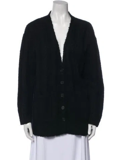 Pre-owned Raquel Allegra Alpaca V-neck Sweater In Multi