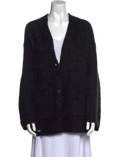 Pre-owned Raquel Allegra Alpaca V-neck Sweater In Multi