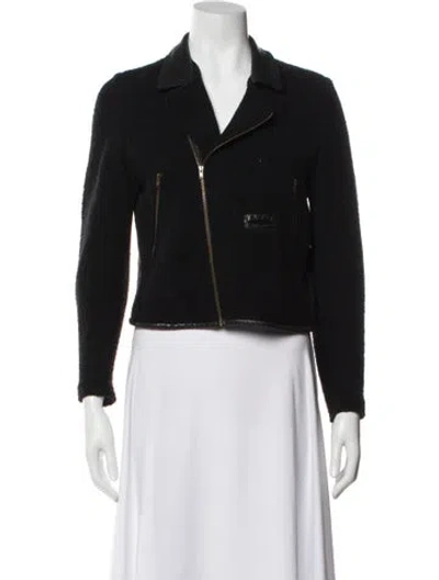 Pre-owned Raquel Allegra Angora Blazer In Black