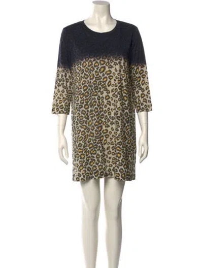 Pre-owned Raquel Allegra Animal Print Mini Dress In Multi