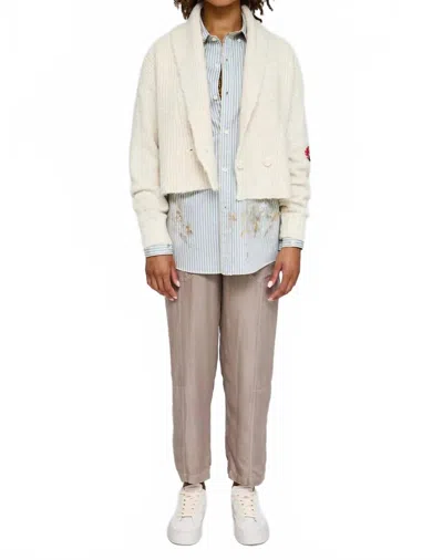 Raquel Allegra Arcadia Cardigan In White In Neutral