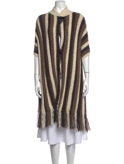 Pre-owned Raquel Allegra Baby Alpaca Mock Neck Sweater In Neutrals
