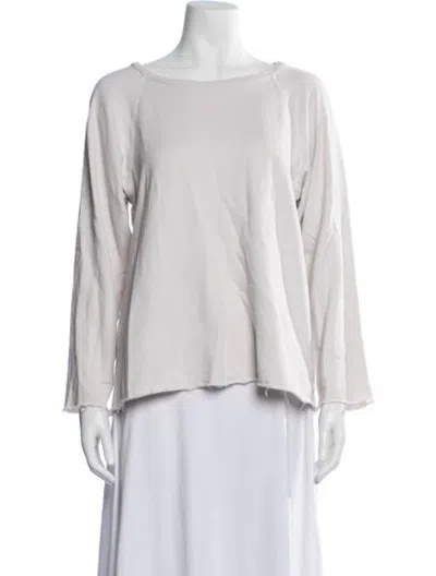 Pre-owned Raquel Allegra Bateau Neckline Long Sleeve Sweatshirt In Pink