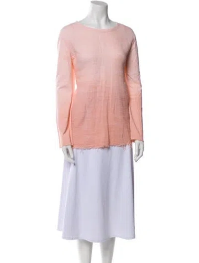 Pre-owned Raquel Allegra Bateau Neckline Long Sleeve Tunic In Pink