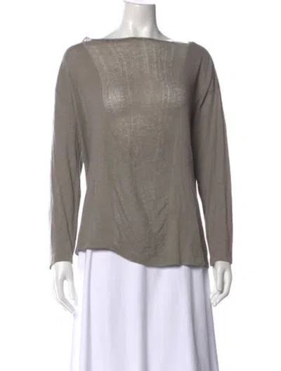 Pre-owned Raquel Allegra Bateau Neckline Sweater In Gray