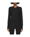 Raquel Allegra Black Long Sleeve Fitted T-shirt In Black