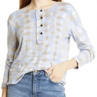 Raquel Allegra Bowie Henley Top In Taupe Sky In Multi