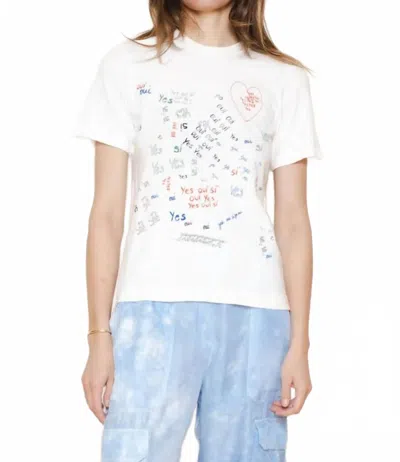 Raquel Allegra Boy Tee Yes Doodle In Vintage White