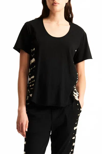 Raquel Allegra Bram Tee In Tiger Stripe In Black