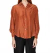 Raquel Allegra Brentwood Shirt In Cognac In Brown