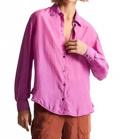 Raquel Allegra Brentwood Shirt In English Rose In Purple