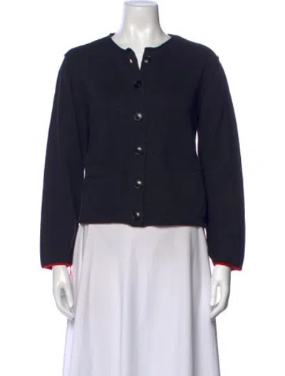 Pre-owned Raquel Allegra Cashmere Crew Neck Sweater In Blue