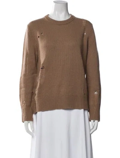 Pre-owned Raquel Allegra Cashmere Crew Neck Sweater In Brown