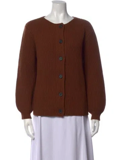 Pre-owned Raquel Allegra Cashmere Crew Neck Sweater In Brown