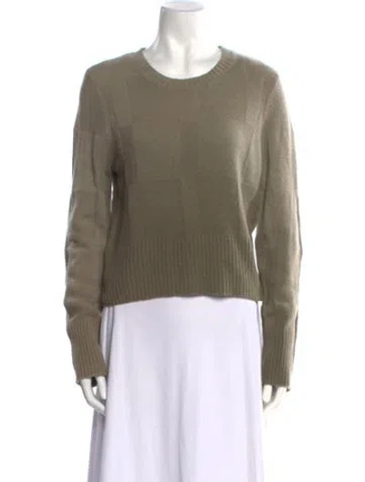 Pre-owned Raquel Allegra Cashmere Crew Neck Sweater In Green