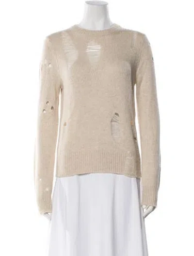 Pre-owned Raquel Allegra Cashmere Crew Neck Sweater In Neutral