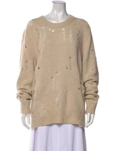 Pre-owned Raquel Allegra Cashmere Crew Neck Sweater In Neutral