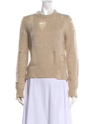 Pre-owned Raquel Allegra Cashmere Crew Neck Sweater In Neutrals