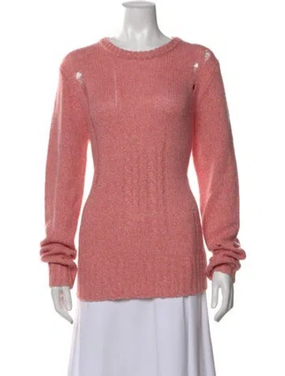 Pre-owned Raquel Allegra Cashmere Crew Neck Sweater In Pink