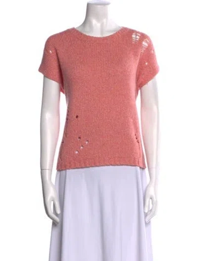 Pre-owned Raquel Allegra Cashmere Scoop Neck Sweater In Pink