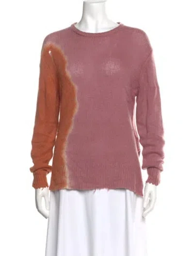 Pre-owned Raquel Allegra Cashmere Scoop Neck Sweater In Pink