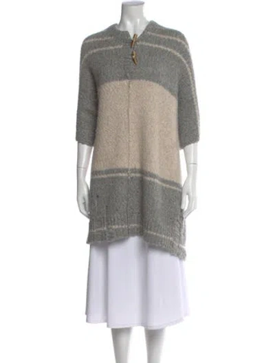 Pre-owned Raquel Allegra Cashmere Striped Sweater In Gray