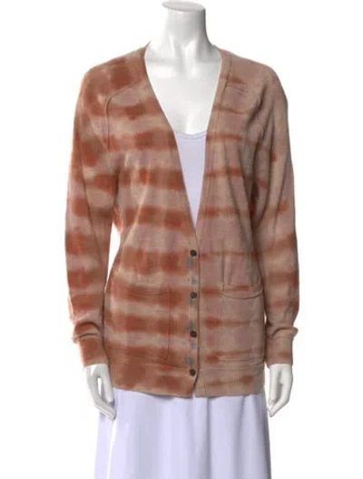 Pre-owned Raquel Allegra Cashmere Striped Sweater In Red