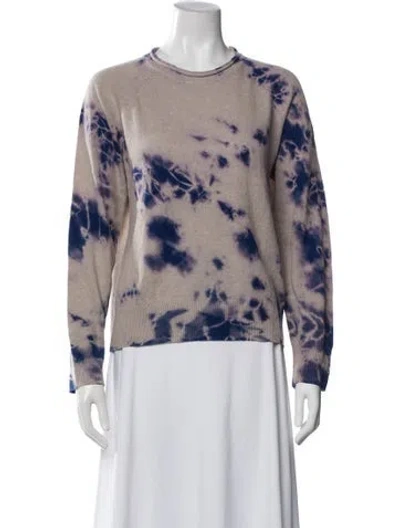 Pre-owned Raquel Allegra Cashmere Tie-dye Print Sweater In Multi