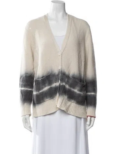Pre-owned Raquel Allegra Cashmere Tie-dye Print Sweater In Neutrals