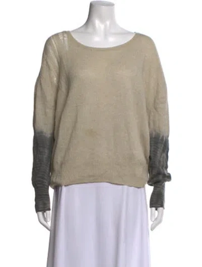 Pre-owned Raquel Allegra Cashmere Tie-dye Print Sweater In Neutrals