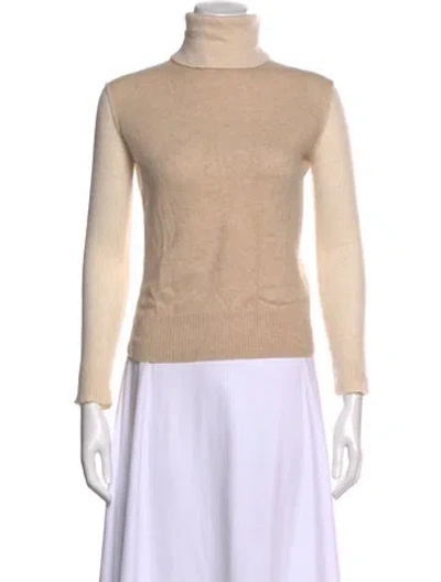 Pre-owned Raquel Allegra Cashmere Turtleneck Sweater In Neutral