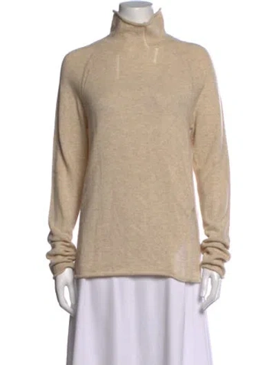 Pre-owned Raquel Allegra Cashmere Turtleneck Sweater In Neutrals