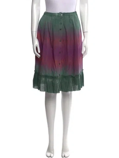 Pre-owned Raquel Allegra Colorblock Pattern Knee-length Skirt In Black