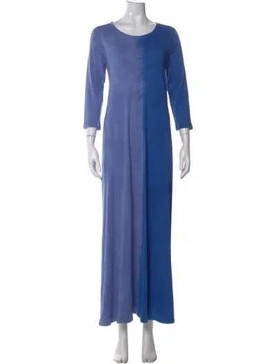 Pre-owned Raquel Allegra Colorblock Pattern Long Dress In Blue