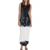 Raquel Allegra Column Dress In Black White In Black