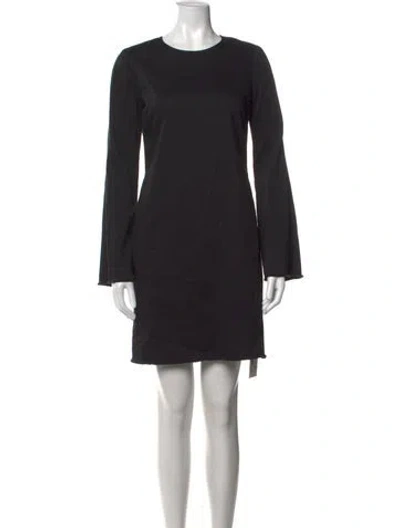 Pre-owned Raquel Allegra Crew Neck Knee-length Dress In Black