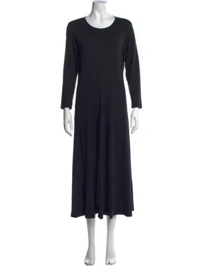 Pre-owned Raquel Allegra Crew Neck Long Dress In Black