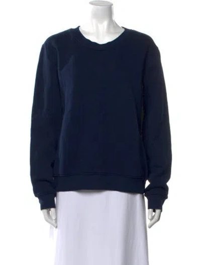 Pre-owned Raquel Allegra Crew Neck Long Sleeve Sweatshirt In Blue