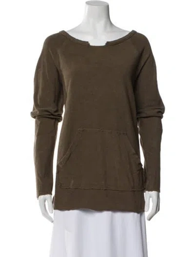 Pre-owned Raquel Allegra Crew Neck Long Sleeve Sweatshirt In Green