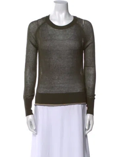 Pre-owned Raquel Allegra Crew Neck Long Sleeve Sweatshirt In Green