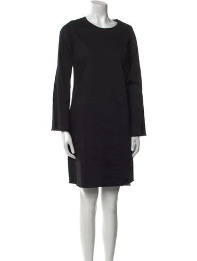 Pre-owned Raquel Allegra Crew Neck Mini Dress In Black