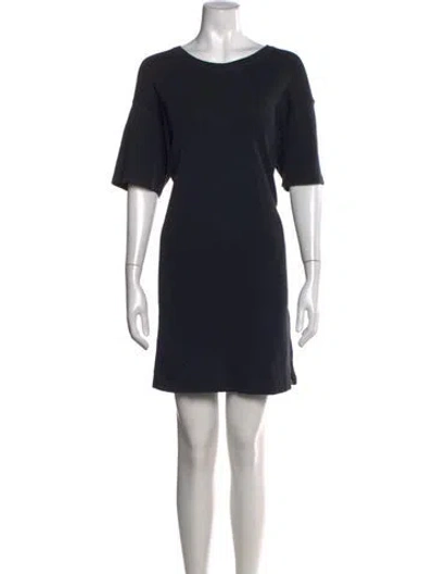 Pre-owned Raquel Allegra Crew Neck Mini Dress In Black