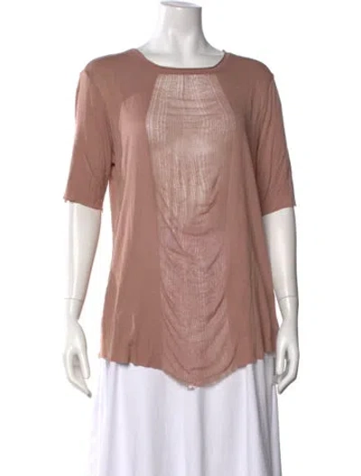 Pre-owned Raquel Allegra Crew Neck Short Sleeve Top In Pink