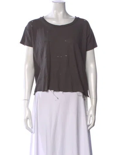 Pre-owned Raquel Allegra Crew Neck Short Sleeve T-shirt In Gray